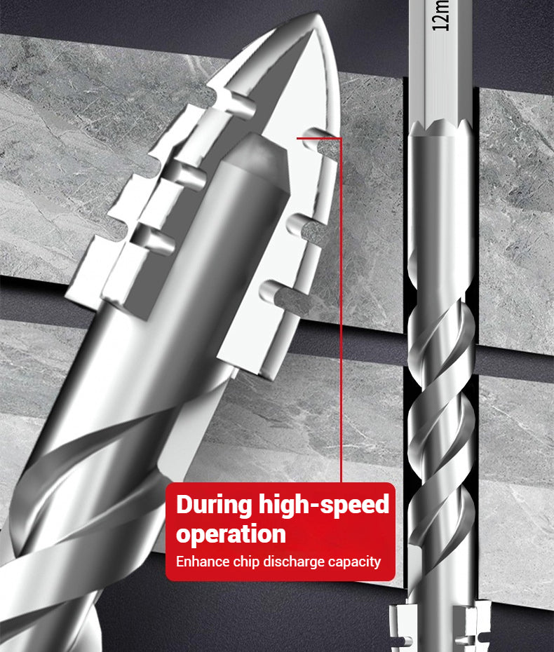 【3+4+5+6+8+10+12+14+16 mm】Broca excéntrica de acero de tungsteno superduro mejorada de séptima generación con dentado